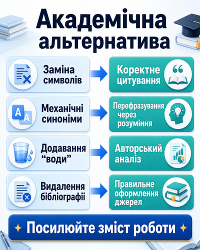 Інфографіка з академічно коректними способами підвищення унікальності дипломної