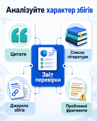 Інфографіка про те, як читати звіт перевірки дипломної на плагіат