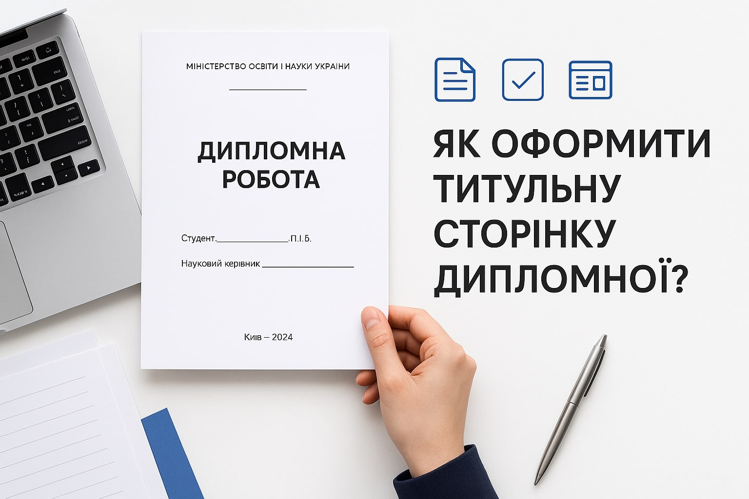 Зразок титульної сторінки дипломної роботи відповідно до вимог українських вишів