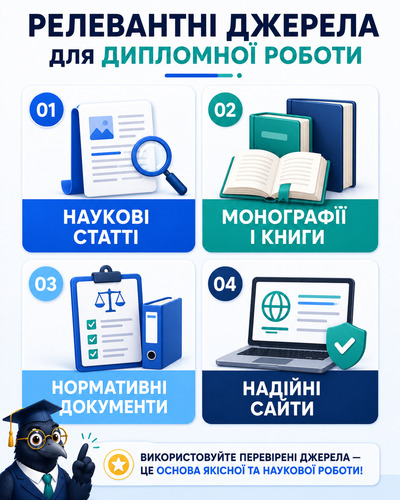 Інфографіка про те, які джерела підходять для дипломної роботи