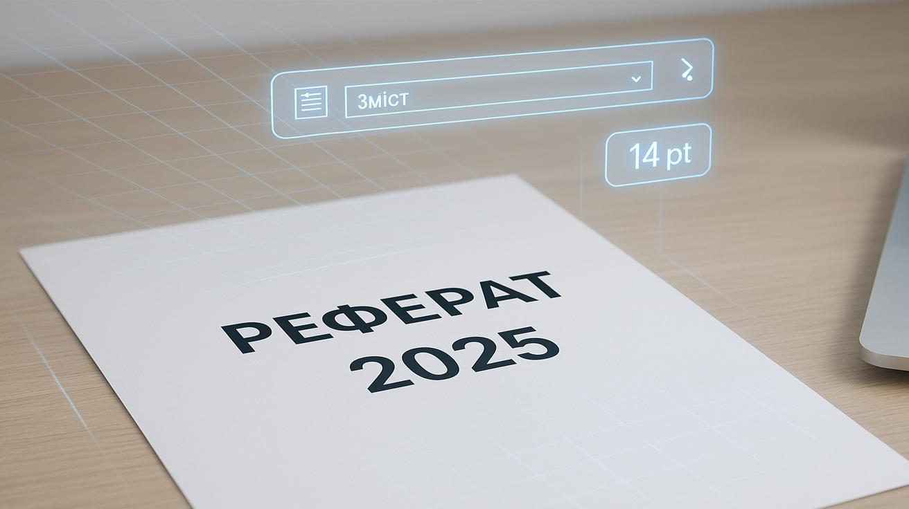 Оформлення реферату 2025: титульна сторінка, зміст у Word та приклади форматування