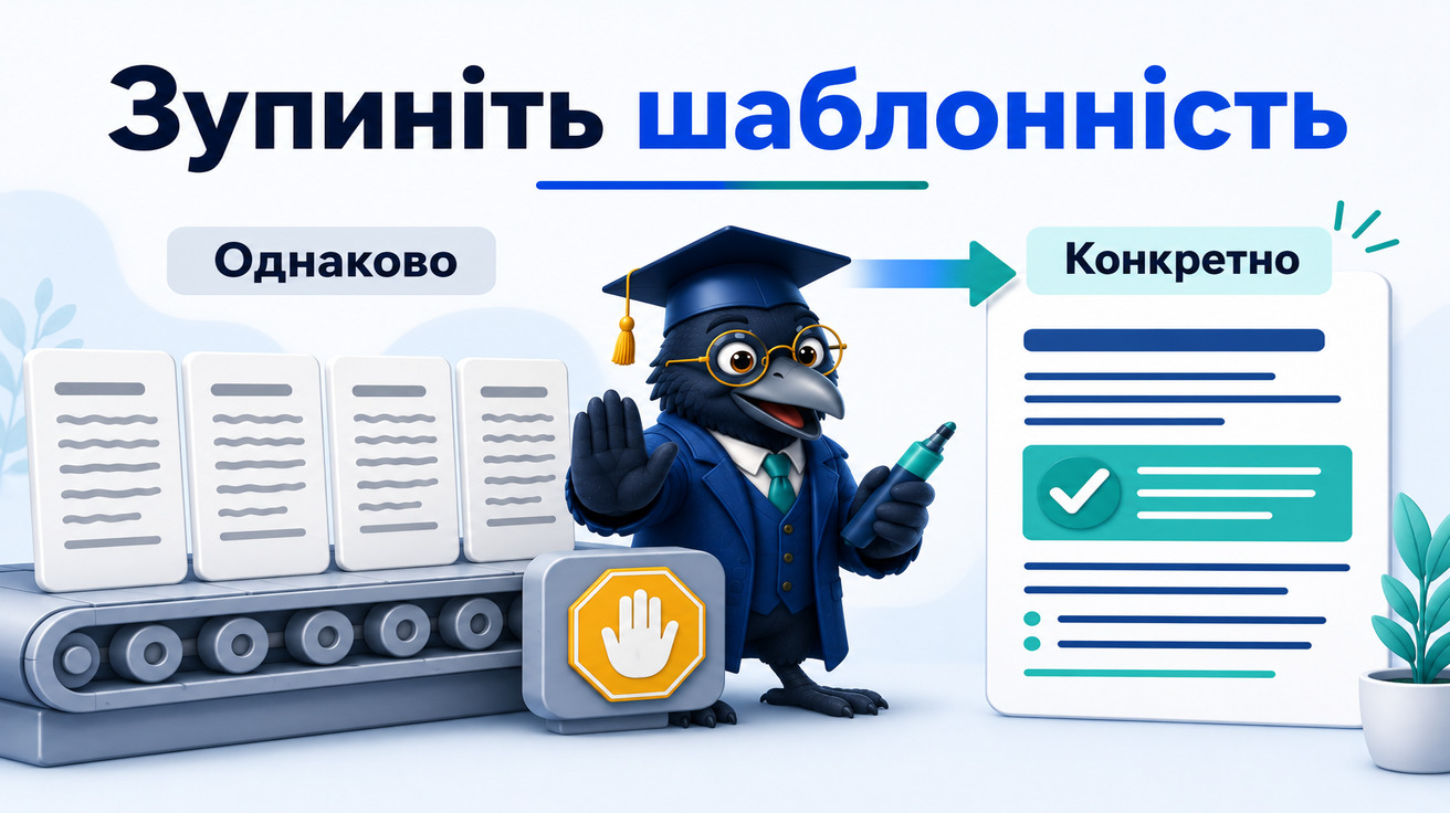 Ворон-аналітик зупиняє конвеєр однакових абзаців після ChatGPT і показує шаблонність тексту
