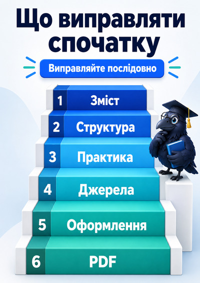 Маршрут доопрацювання дипломної після зауважень керівника