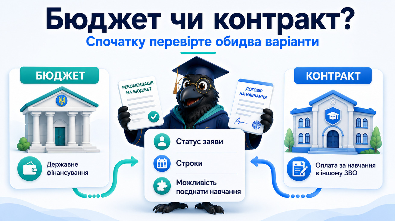 Чи потрібно відмовлятися від бюджетного місця заради контракту в іншому ЗВО