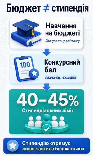 Чому не всі першокурсники-бюджетники отримують стипендію