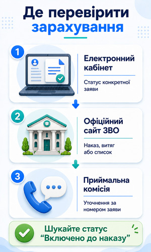 Де перевірити наказ і статус зарахування до університету