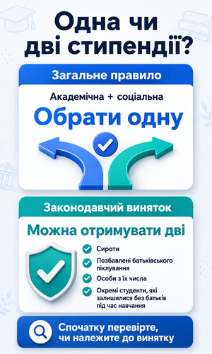 Хто може одночасно отримувати академічну і соціальну стипендію