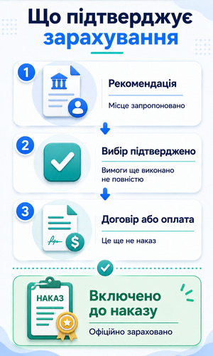 Який статус підтверджує офіційне зарахування на контракт