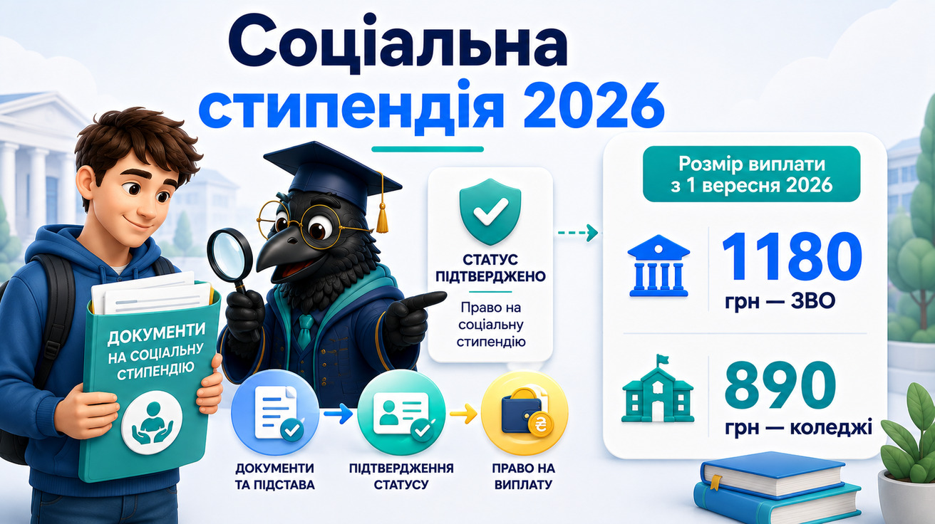 Соціальна стипендія студентам у 2026 році: право, документи та розмір виплати