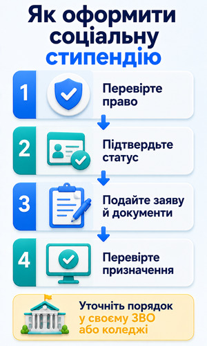Як оформити соціальну стипендію студенту у 2026 році